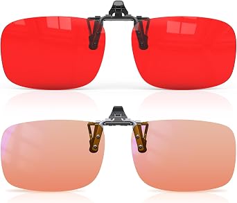 Goiteia Red&FL Rose Blue Light Blocking Glasses Clip on for Fast and Sound Sleep/Light Sensitive-Ultra Light & Spring Hinges for Better Comfort