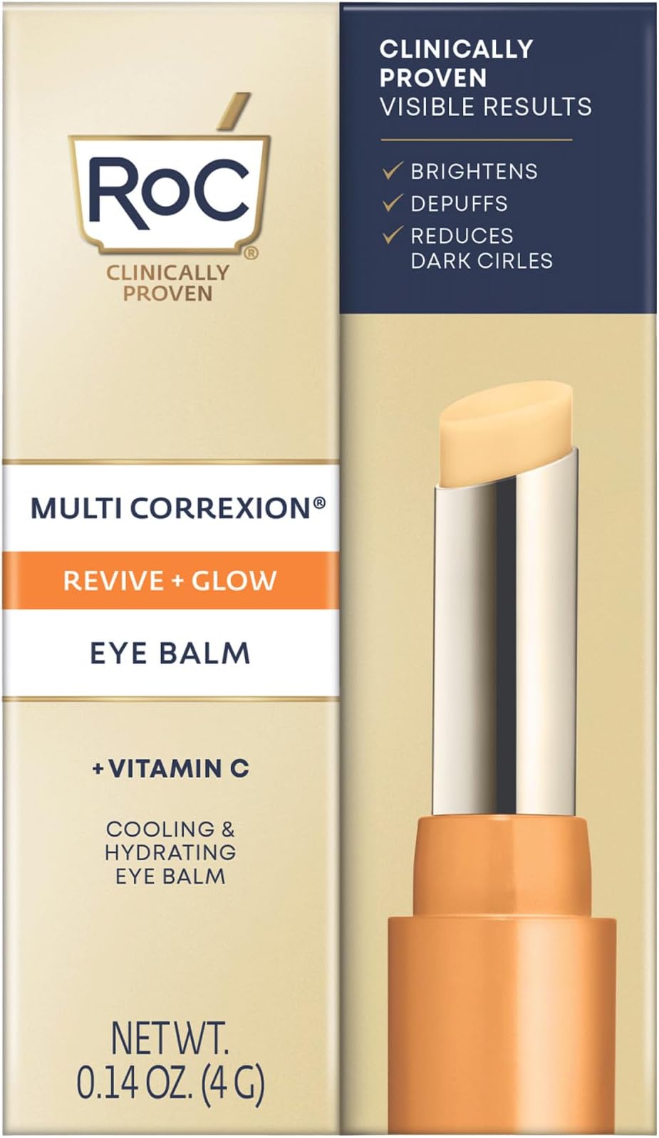 Multi Correxion Revive + Glow Eye Balm, Vitamin C + Peptide Formula, Dark Circle Reduction, Touchless Application Eye Cream - 4g