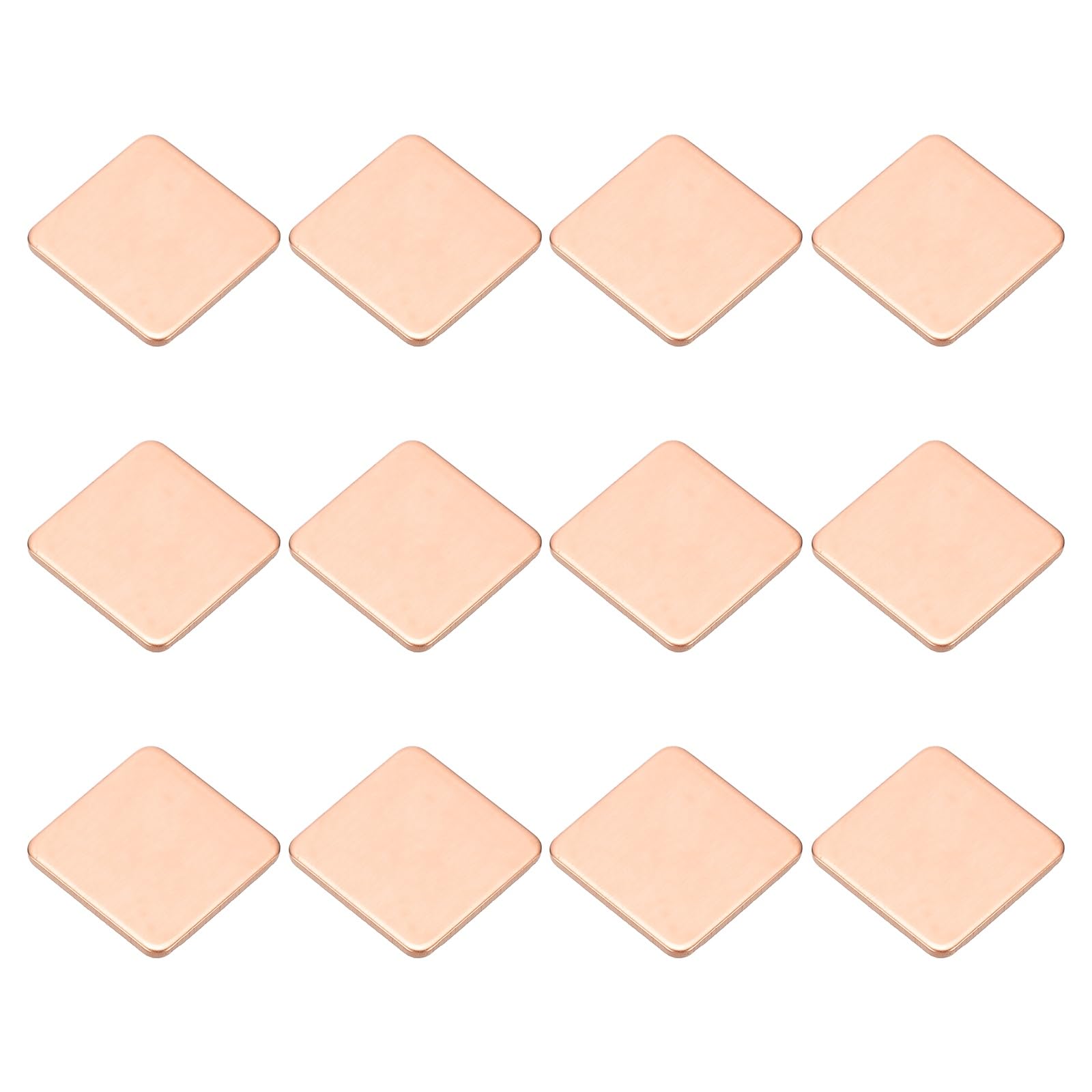 Copper Heatsink Pad Shims, 12 Pcs 15x15x1mm Copper Pad Shim IC Chipset GPU CPU Thermal Heatsink for Cooling Laptop Desktop Computer