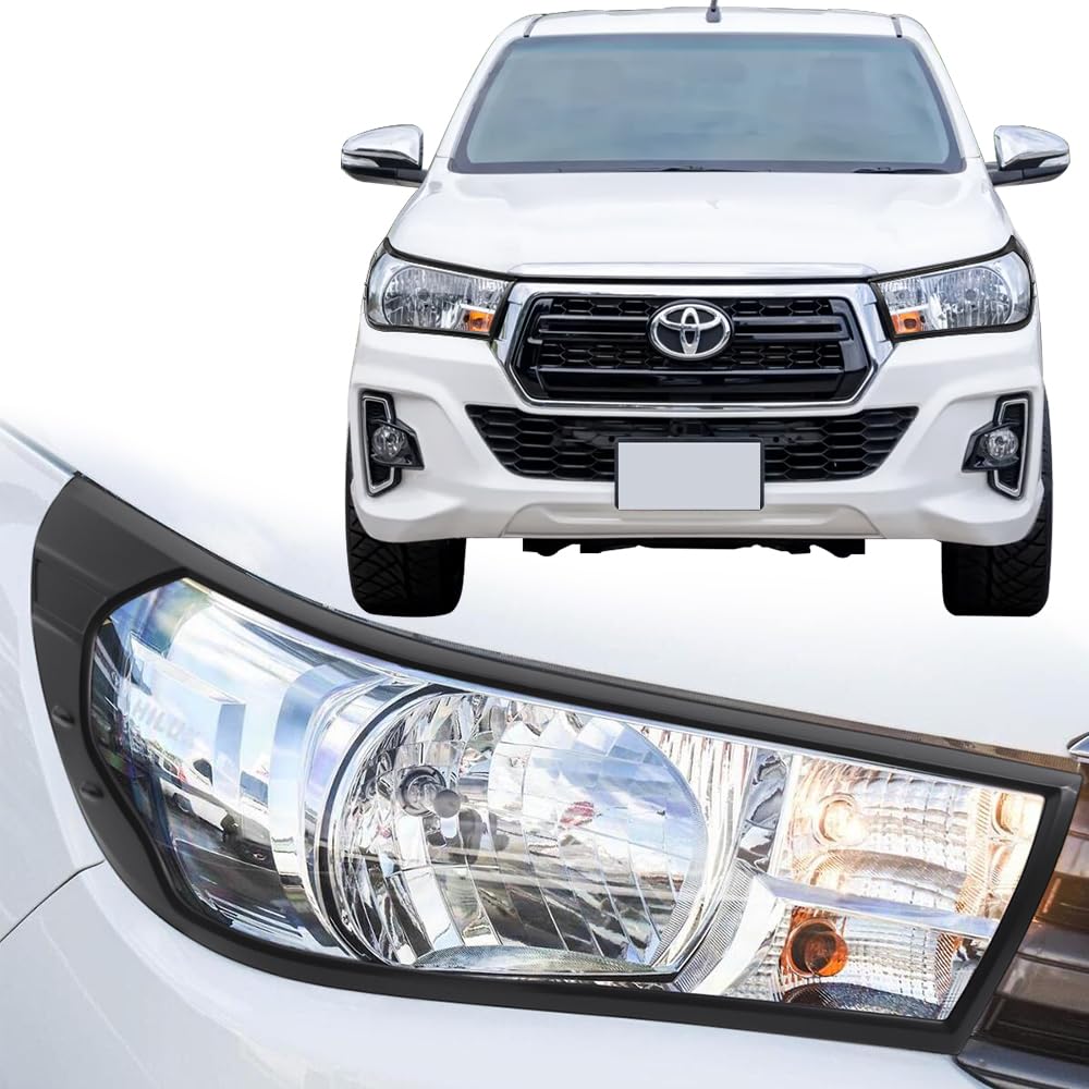 Copricerchi fari per Toyota Hilux 2015-2020 modelli di base Hilux Active Icon Revo, Hilux AN110 AN120 AN130 nero lunetta per fari