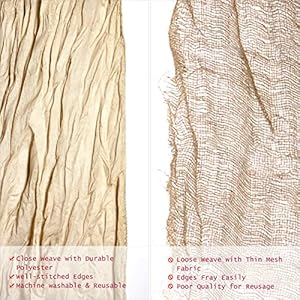 Cheesecloth Gauze Table Runner Boho Tablecloth - 35" x 120" Gauze Table Runner with Laundry Bag, Table Decor for Thanksgiving Weddings Dinner Picnic Birthday Party (Brown) Cheesecloth Gauze Table Runner Boho Tablecloth 35 x 120 Gauze Table Runner with Laundry Bag Table Decor for Thanksgiving Weddings Dinner Picnic Birthday Party Brown