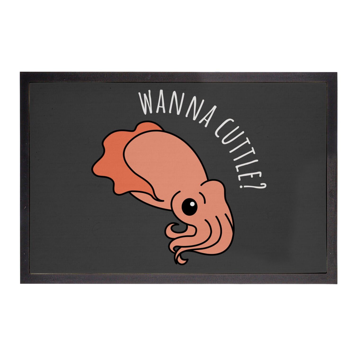 Paillasson noir Wanna Cuttle Cuddle idée cadeau pendaison de crémaillère originale 60x40