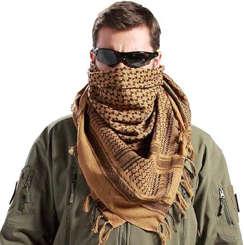 Miniatura 6 de Luxns Bufanda táctica militar Shemagh del desierto 100% algodón Keffiyeh bufanda para hombres y mujeres