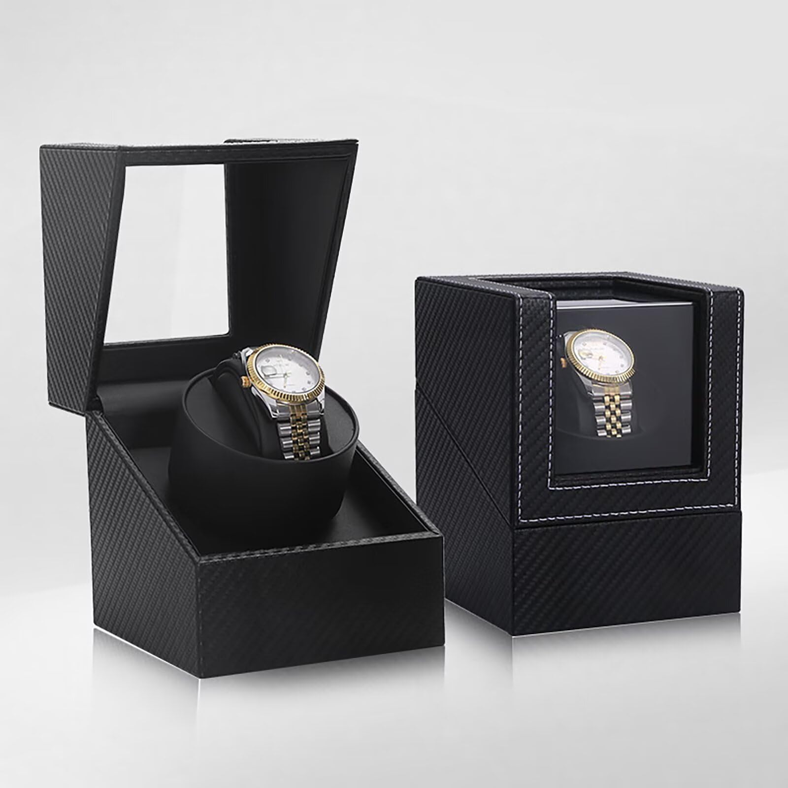 Uhrenbeweger Box Automatik Uhrenbeweger Watch Winder luxuriöser Uhrendreher Automatischer Uhrenbeweger 1 Uhr leise Uhren Bewegungsgerät Uhrenbeweger für Automatikuhr Batteriebetrieben oder Netzteil