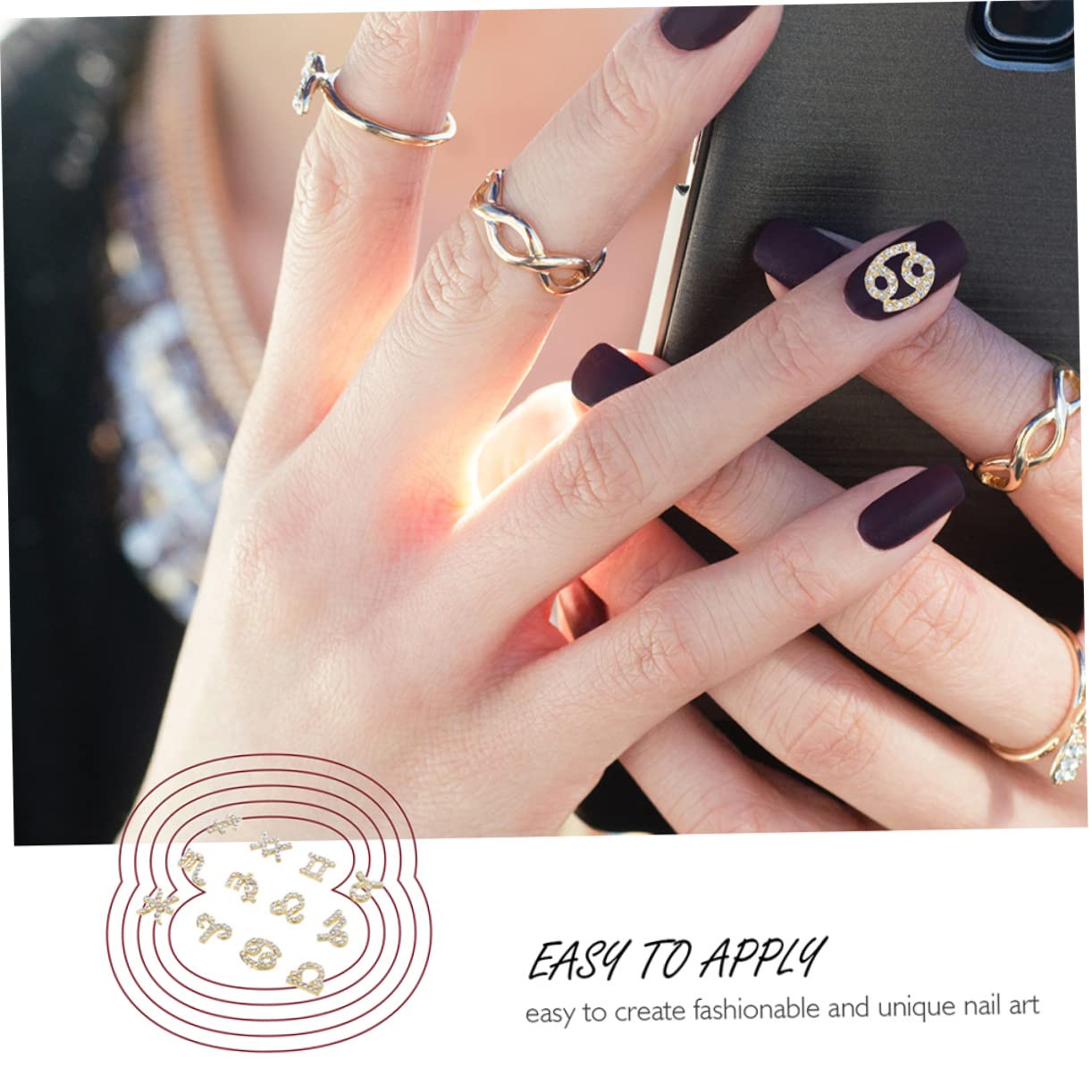 BESTYASH 4 Set Charm Per Unghie Con Decorazioni Per Manicure Eleganti E Uniche Accessori Per Nail Art Te Per E Personale 24 Pezzi * 4