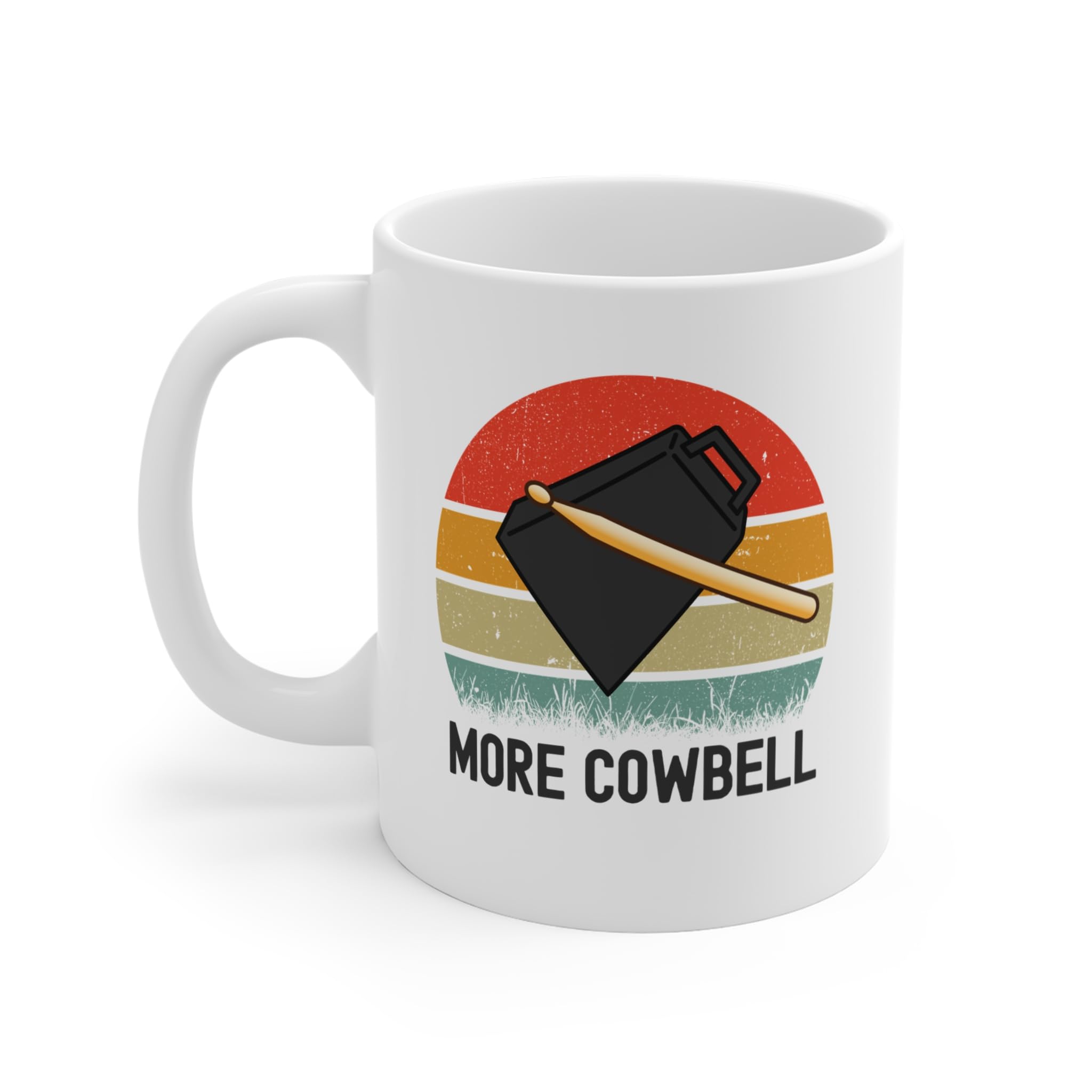 Perfect Printables Funny More Cowbell Mug Gifts, Give Me More Cow Bell Movie Meme Musician Phrases Joke Saying Cup Presents