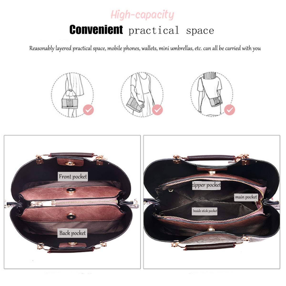 XingChen Bolsos y bolsos de mano para mujer con asa superior, bolsos de hombro de piel sintética