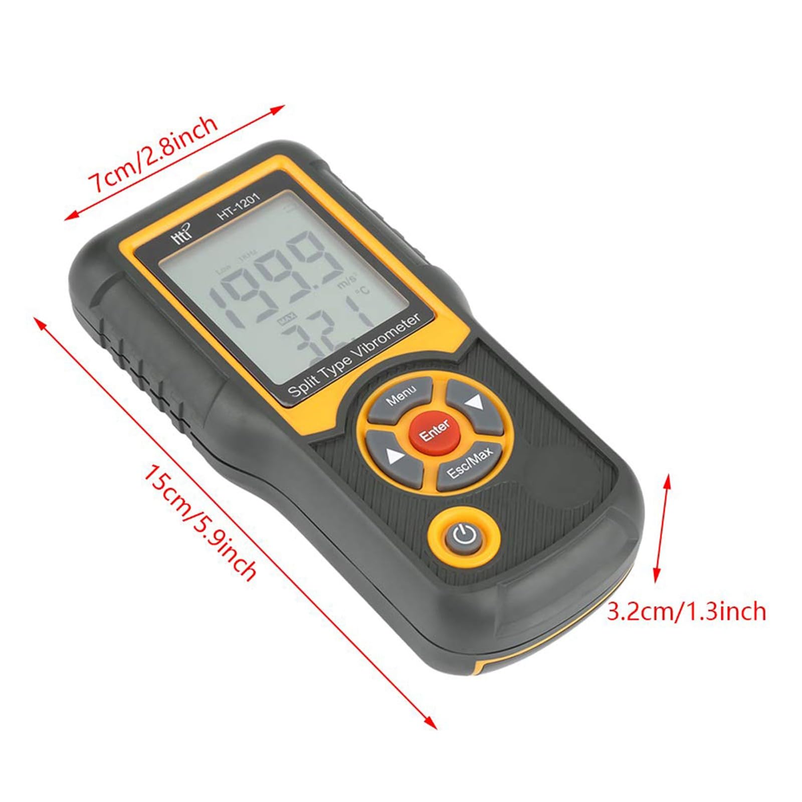 Misuratore di vibrazioni del motore con display LCD per accelerazioni Velocità Misurazione di spostamento in alloggiamento ABS Strumento di misurazione delle vibrazioni portatile