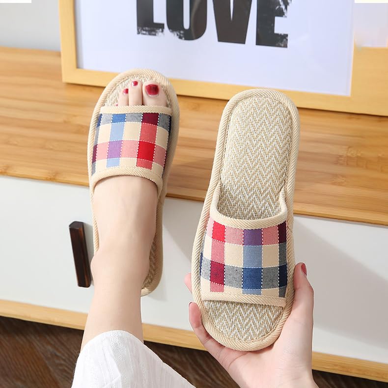 Slippers for Women and Men Linen Non Slip Soft Home House Slippers for Home4