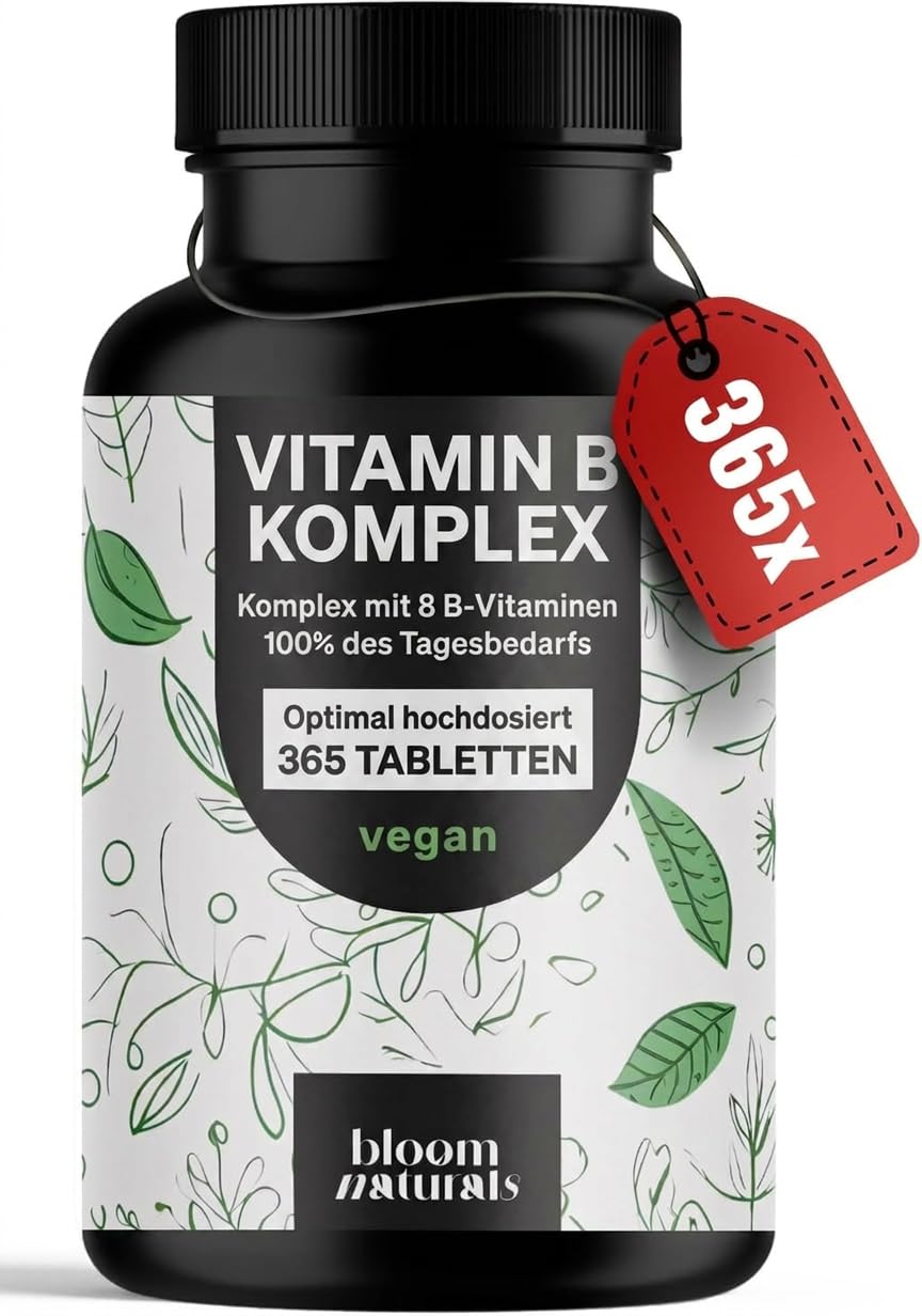 Vitamin B Komplex hochdosiert – 365 Tabletten - 100% Tagesbedarf