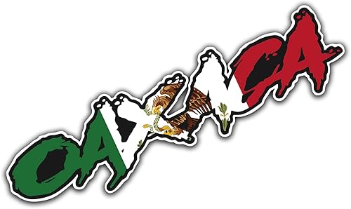 Pegatina Oaxaca OAX Letras México Cartas Coche Camión Ventana Portátil Mapa Vinilo Pared Estado Pared (Bandera Mexicana, Oaxaca)