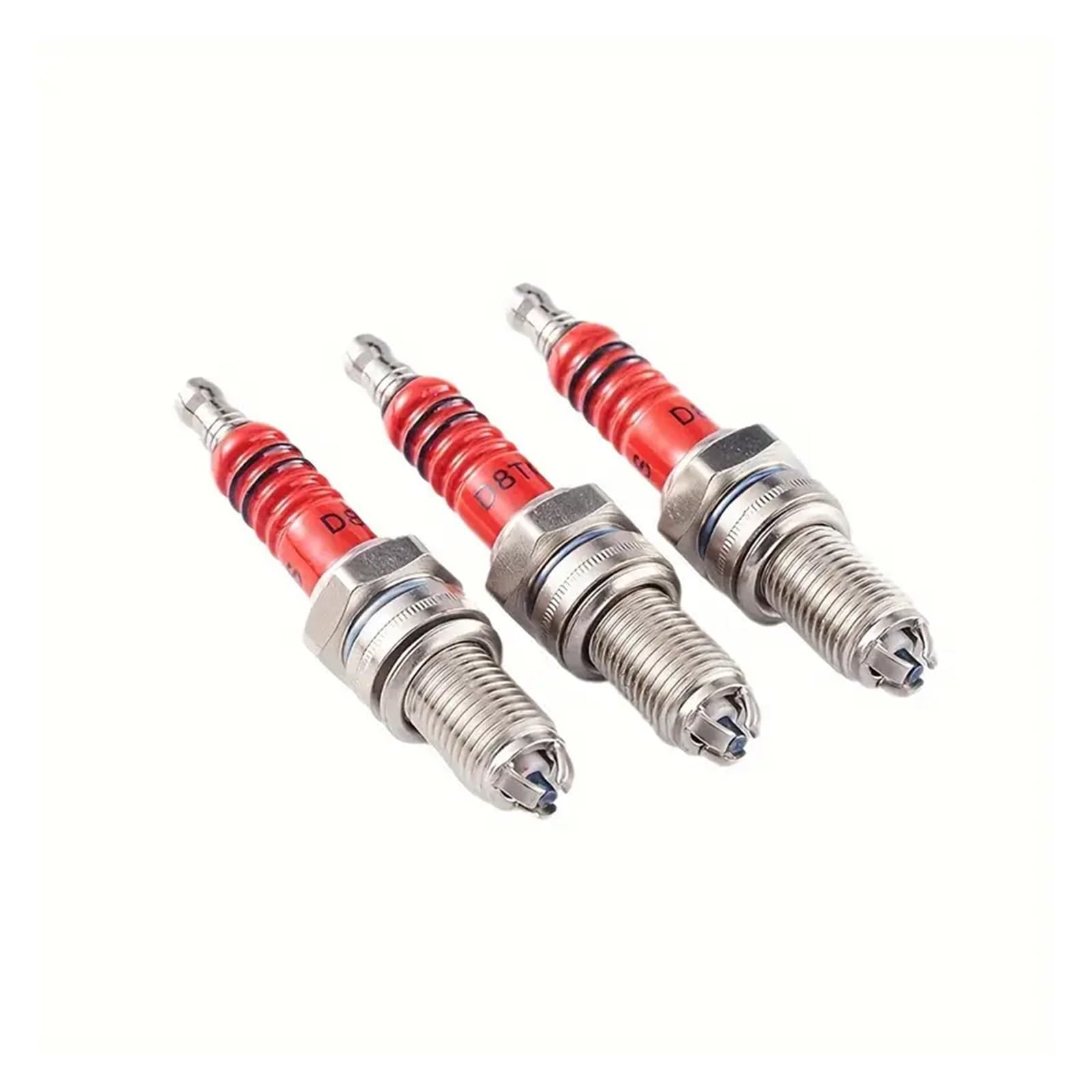 D8TJC D8TC Zestaw świec zapłonowych 12MM do motocykli terenowych, elektroda ze stopu aluminium, pasuje do silników o pojemności 125 cm3, 150 cm3, 200 cm3 i 250 cm3 - opakowanie 2 szt.