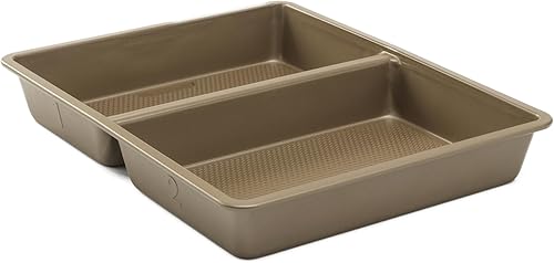 GoodCook Sartén rectangular dividida antiadherente de 11 x 14 pulgadas, bandeja de cocina texturizada 2 en 1, fuente para hornear, sartén de acero disponible en Yaxa Costa Rica