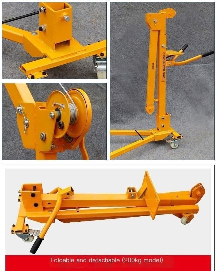 Electric 12V Mobile Crane, 300kg Capacity Household Vehicle-Mounted Hoist, Lightweight Manual Lifting Equipment for Easy Transport and Use