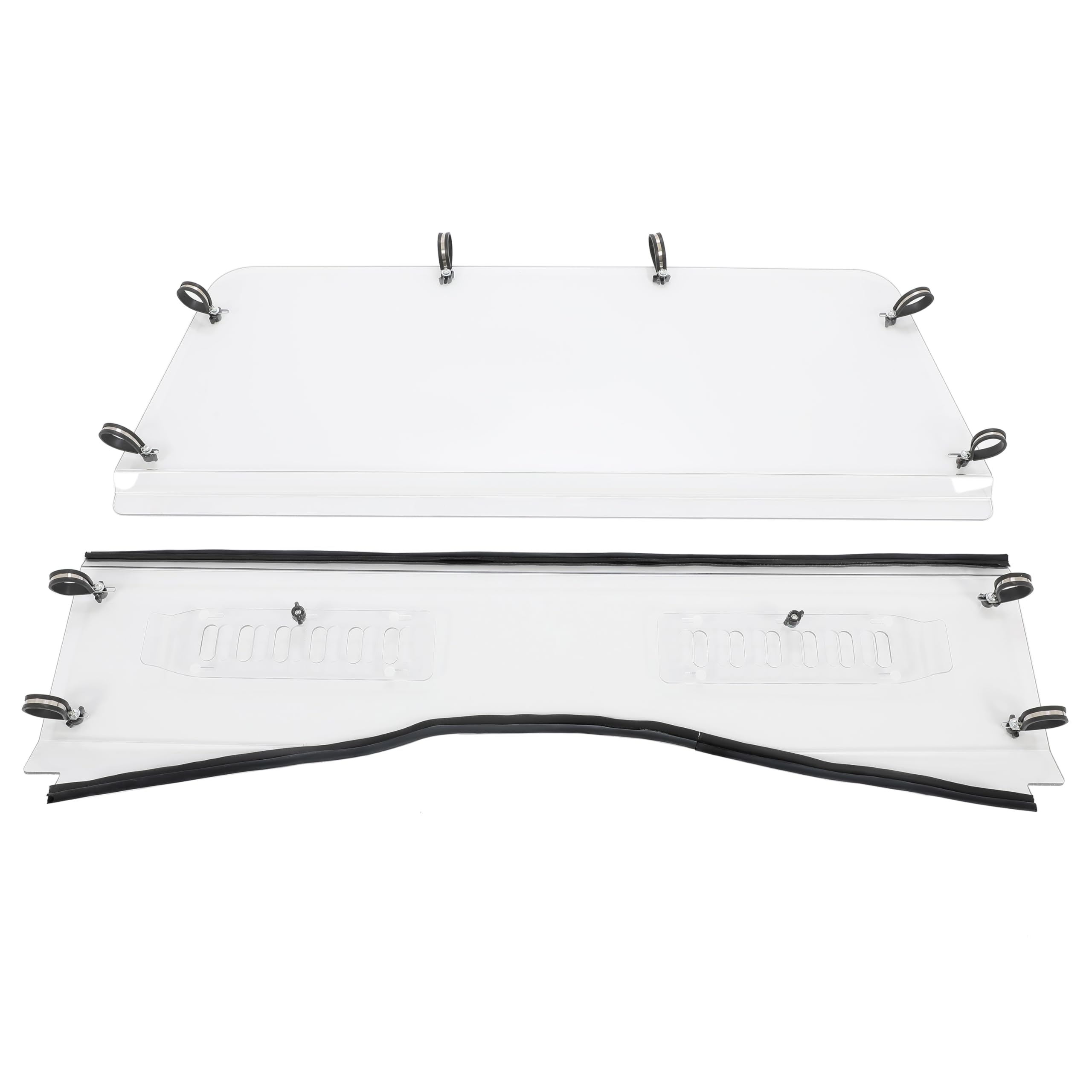 KUAFU Full Vented Windshield Compatible with ARCTIC CAT 2015-2017 PROWLER 500 HDX PROWLER 700 HDX 2016-2017 HDX 500 HDX 700 HDX 700 CREW Clear 2-Piece Windscreen