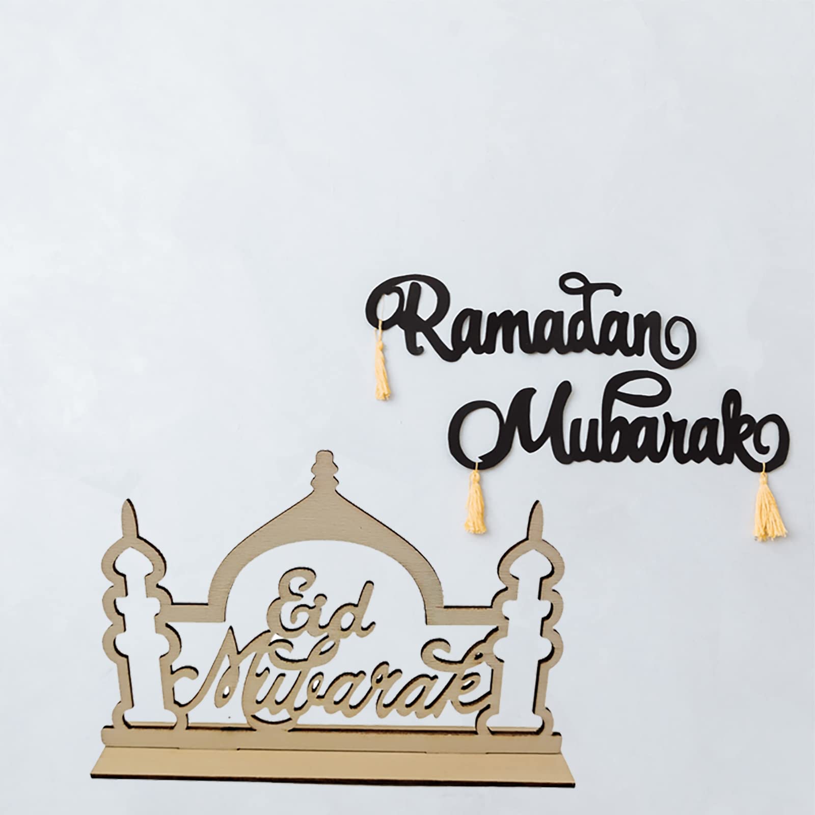 Eid mubarak maan decoratie LED hout