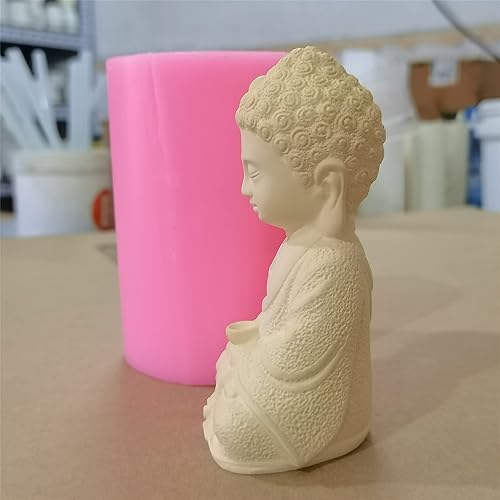 Miniatura 9 de Moldes de vela de Buda de gran tamaño para decoración de resina de hormigón Moldes de manualidades 3D molde de silicona para cera de vela, epoxi