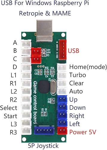 Miniatura 2 de Juego de arcada USB codificador cero retardo Arcade botón Joystick controlador para PC Raspberry Pi MAME