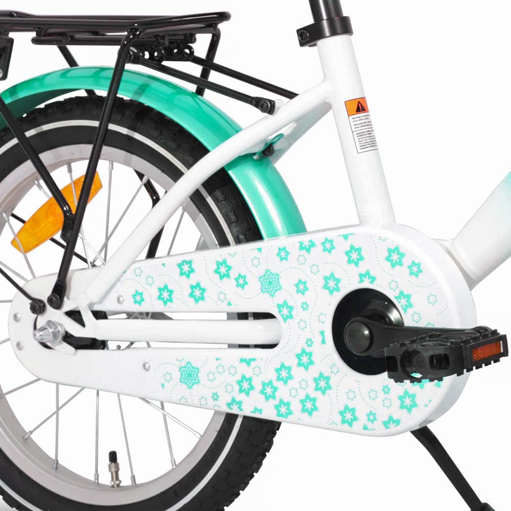 Vélo Enfant HILAND Starry 12/14/16 Pouces – Freins Indépendants, Protège-chaîne, Selle Réglable, Roues Stabilisatrices, Pour 2 à 6 Ans
