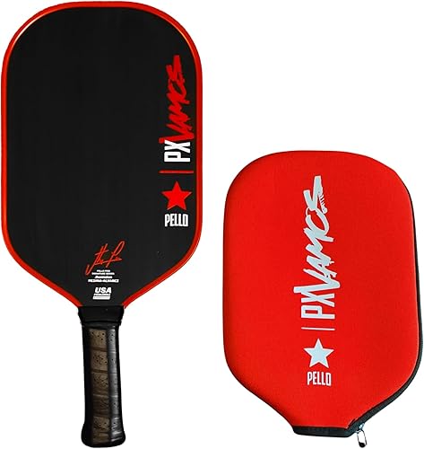 PELLO PXVamos - Paleta de pickleball de fibra de carbono cruda, aprobada por USAPA, Toray 700 fibra de carbono, núcleo de panal de polipropileno,