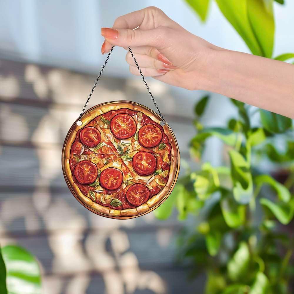 Pizza Ornaments Acrylic Window Hanging - Gifts for Pizza Lovers, Pizza Gifts for Women Men - Pizza Decor - Pizza Christmas Decorations - Image 5