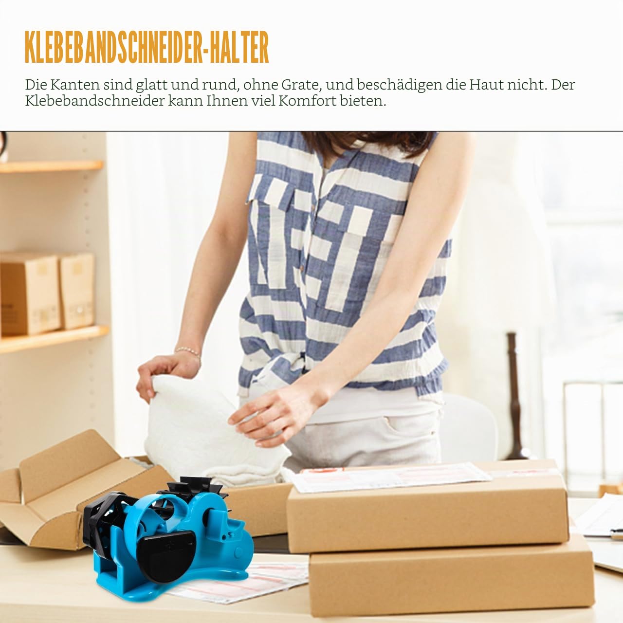 STOBOK Halbautomatischer Klebebandspender Aus Abs Für Büro Und Haushalt Praktischer Klebebandabroller Mit Transparentem Bandschneider 8.7" X 5.1" X 4.3" Tape Cutter Für Verpackungsbänder