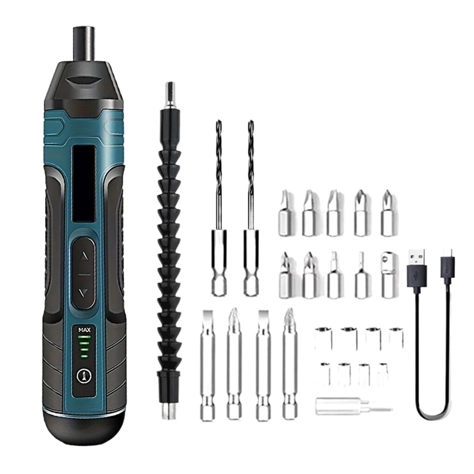Dothmvgtd B- 27Pcs Cordless Electric Screwdriver Rechargeable 1300Mah Lithium Battery Mini Drill 3.6V Power Tools Set Portable Lightweight(B- 27Pcs)