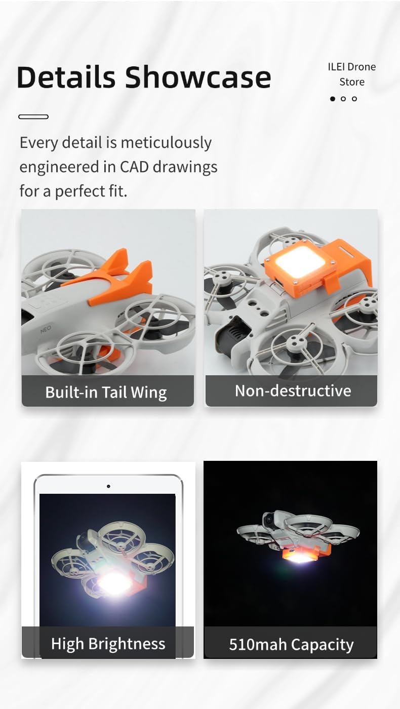 Multifunctional Night Flight Light for DJI Neo (Orange)