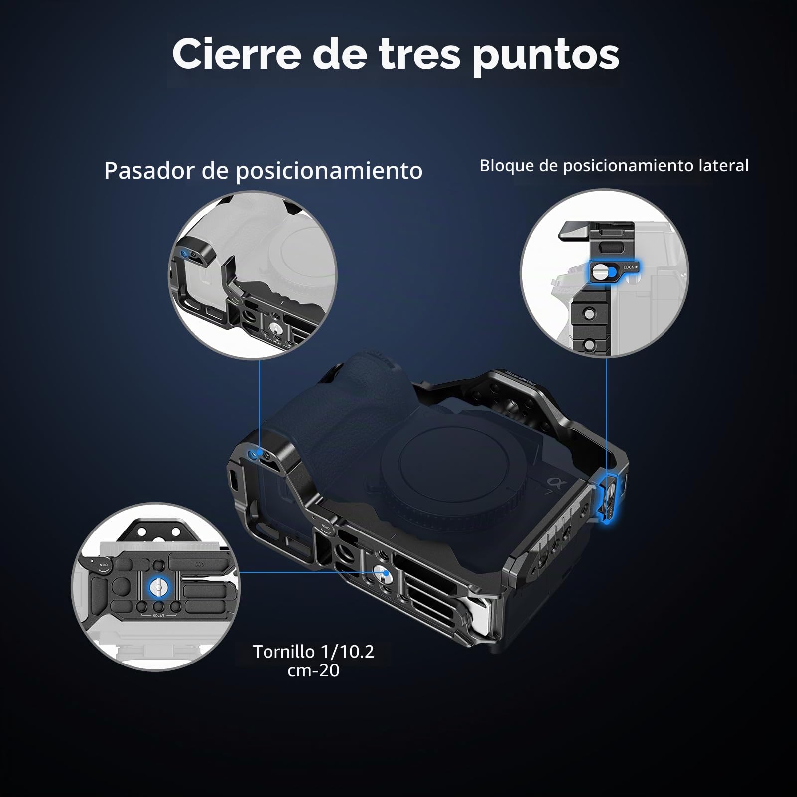 SMALLRIG A7 IV / A7S III Cage con Top Handle, Side Handle y HDMI Cable Clamp, Kit Avanzado para Sony Alpha 7 IV/Alpha 7 S III -3669D