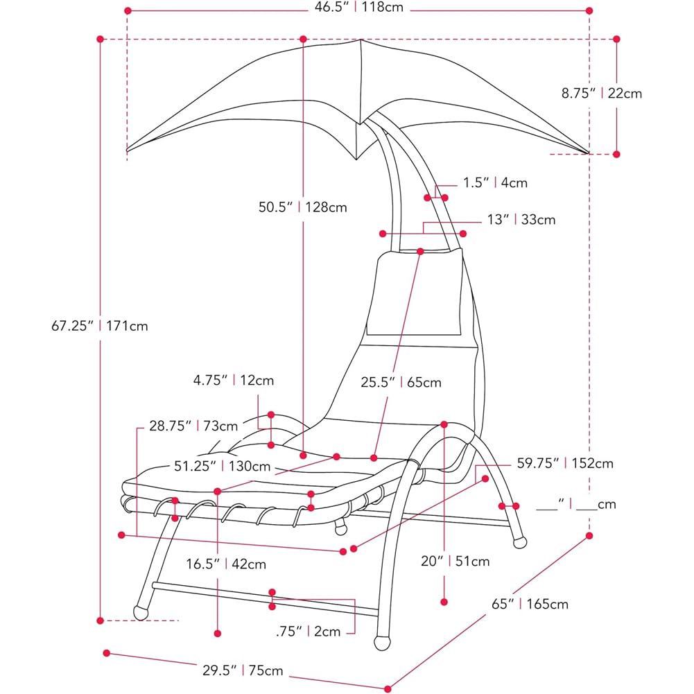 BAKAJI Lettino Sdraio Sospeso da Esterno con Cuscino Imbottito, Poltrona Amaca da Giardino Curva, Seduta Ergonomica e Ombrellone Parasole, Ideale per Patio, Balcone, Terrazzo (Beige)