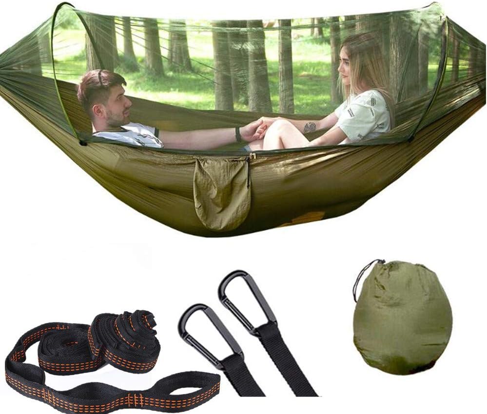 Camping Hammock with Mosquito Net,1/2 Person Outdoor Travel Hammock Lightweight Nylon Portable Hammock for Camping Hiking Backpacking,Travel