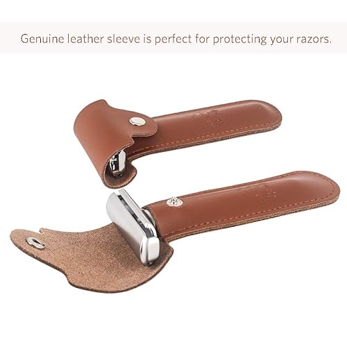 Miniatura 6 de River Lake RZ700 - Maquinilla de afeitar de seguridad clásica ajustable con mango largo (Razor con funda protectora y soporte)