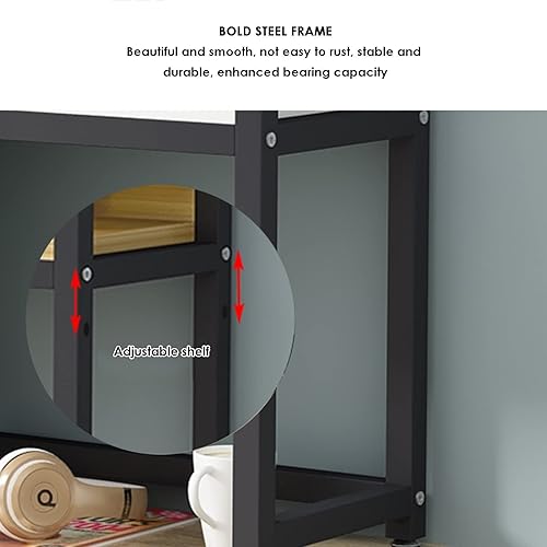 Miniatura 3 de Estantería para escritorio de computadora, estantería de escritorio, estantería de escritorio de hierro forjado y metal de 2 niveles para escritorio