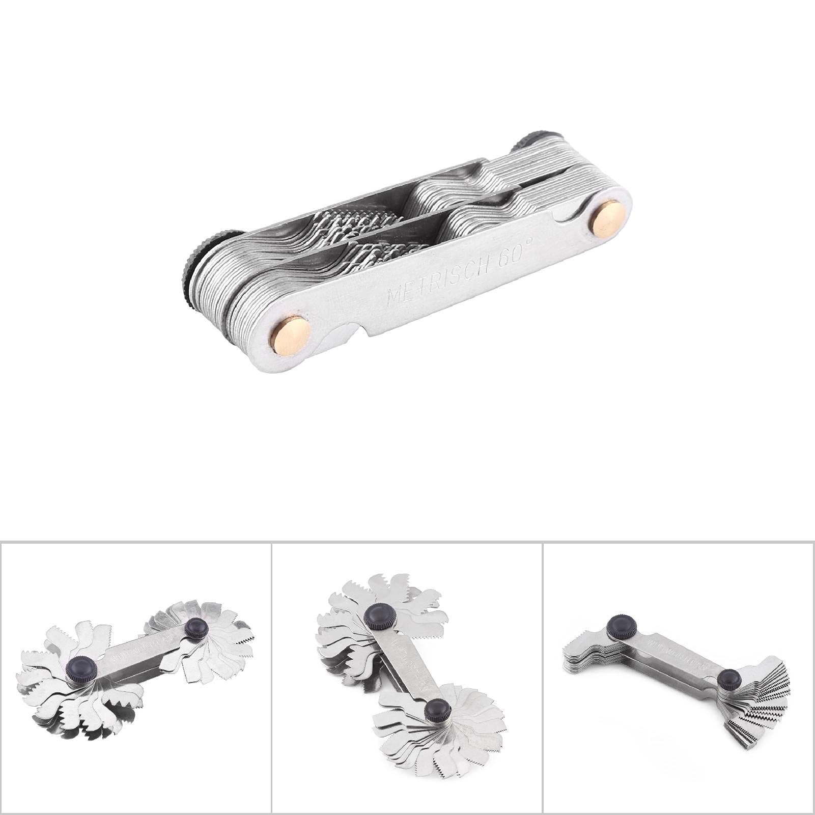 52Pcs Stainless Thread Plug Gage 60 And 55 Degree Screw Pitch Measuring Tool Metric Imper