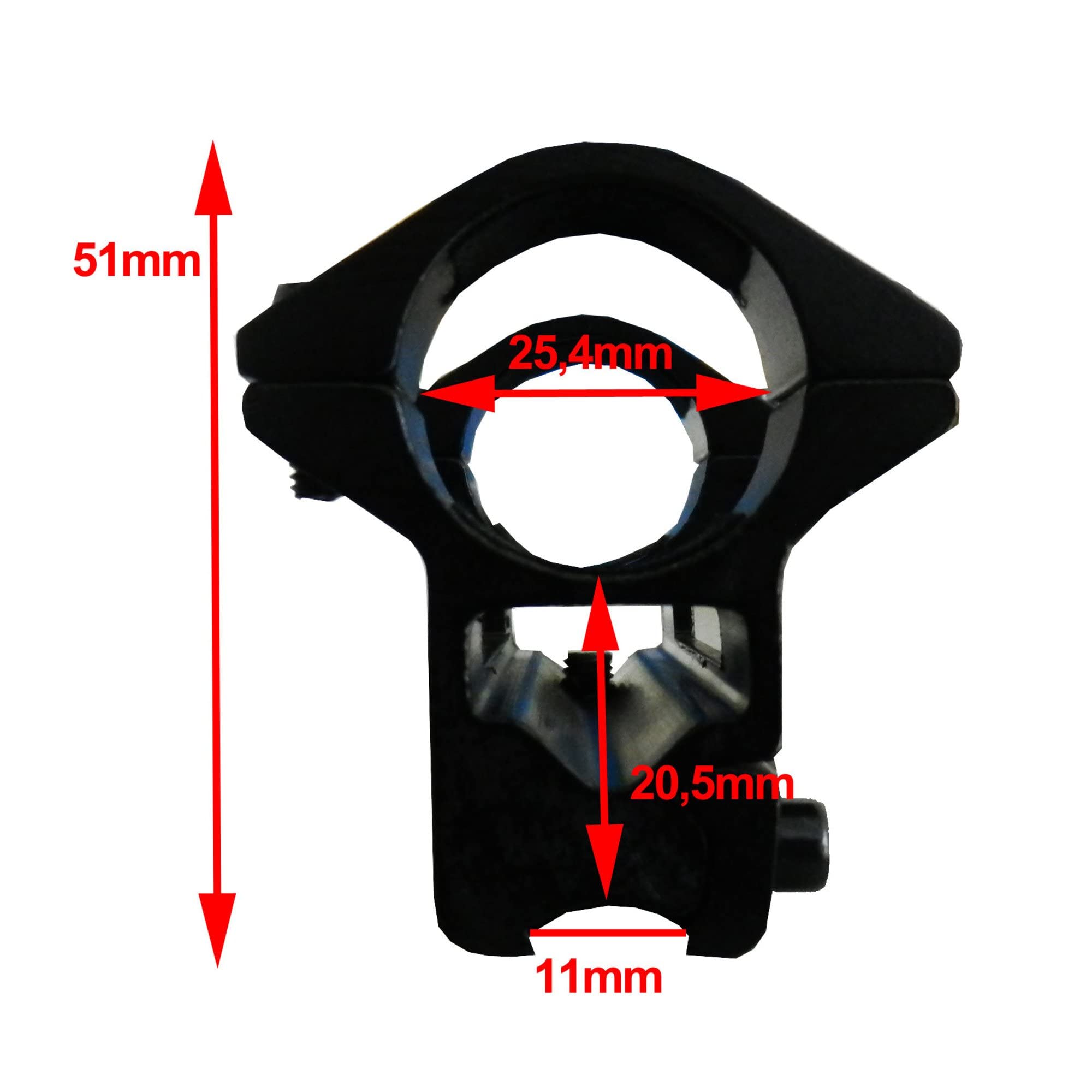 Seben Miras telescópicas Monturas de 25,4mm (1") Carril de 11mm de una pieza RSM11