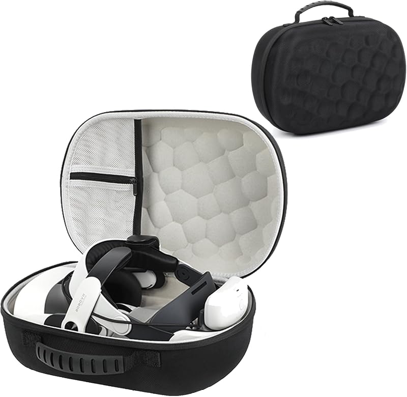 YipuVR Funda RíGida de Transporte de Eva para Meta Quest 3/3S, Compatible con Accesorios de Auriculares Quest 3S, A Prueba de Golpes, Impermeable, Forro Suave para Viajes y Almacenamiento En