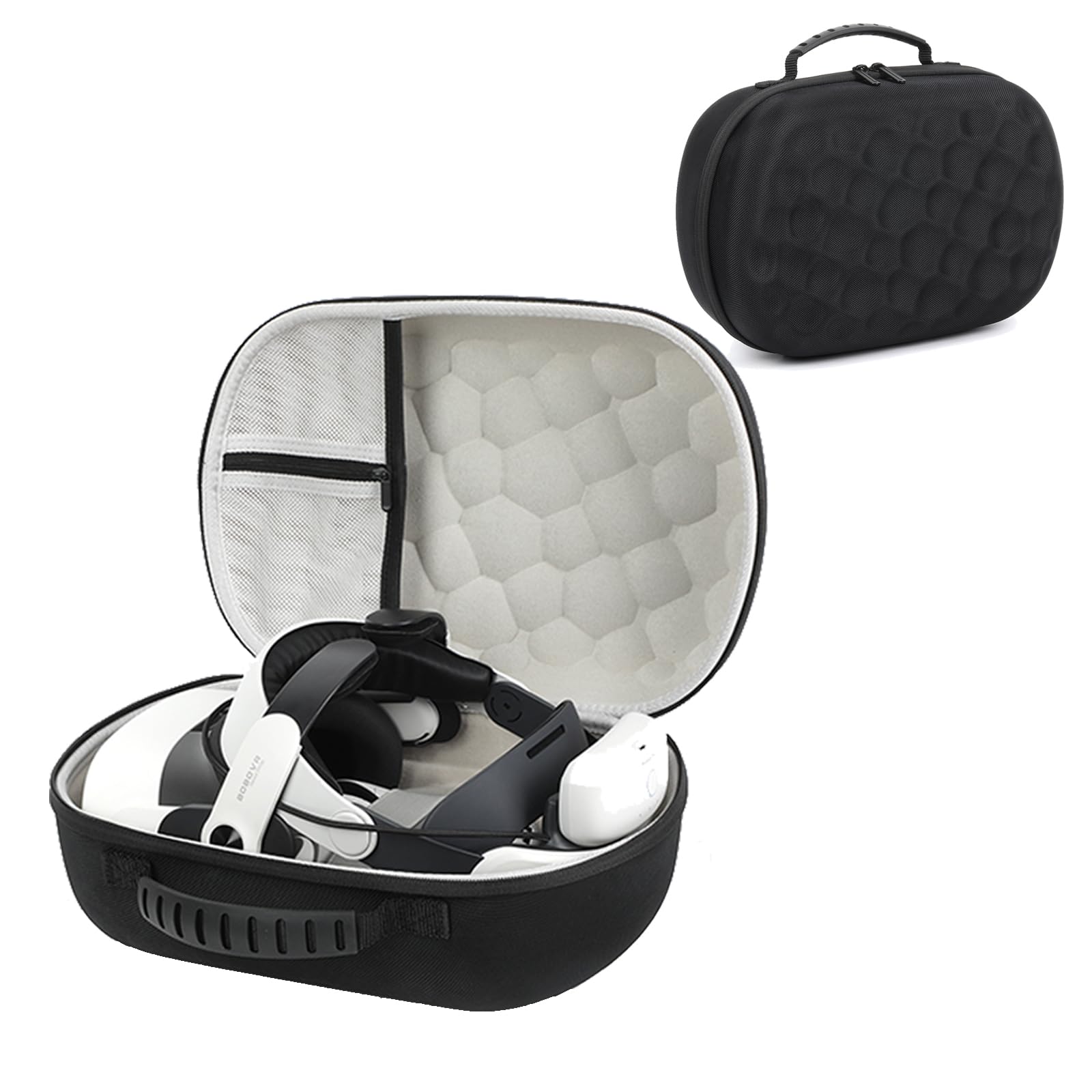 YipuVR Funda RíGida de Transporte de Eva para Meta Quest 3/3S, Compatible con Accesorios de Auriculares Quest 3S, A Prueba de Golpes, Impermeable, Forro Suave para Viajes y Almacenamiento En - 2