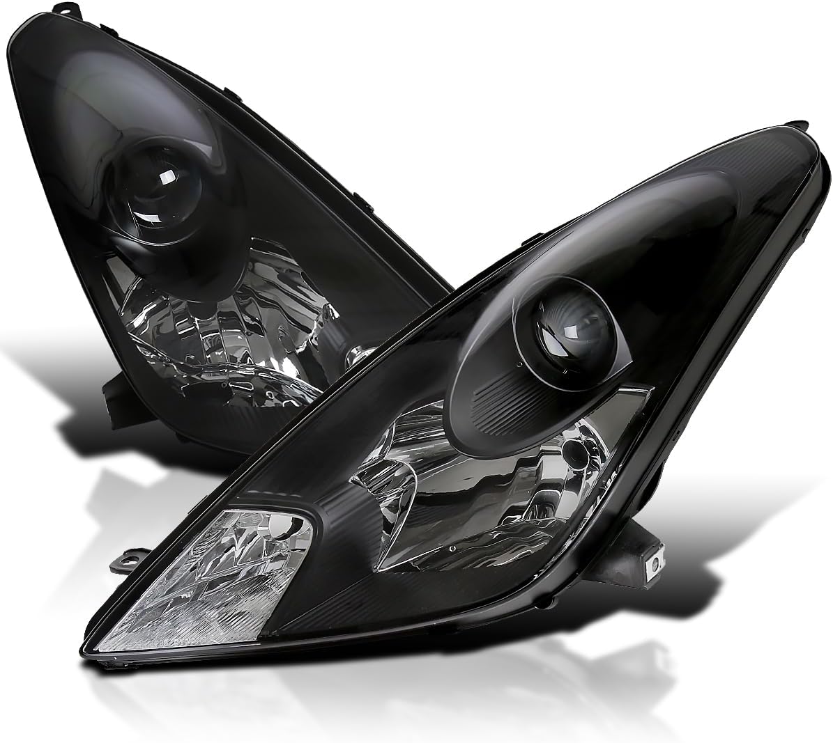 SPEC-D TUNING Black Projector Headlights Compatible with 2000-2005 Toyota Celica, Left + Right Pair Headlamps Assembly