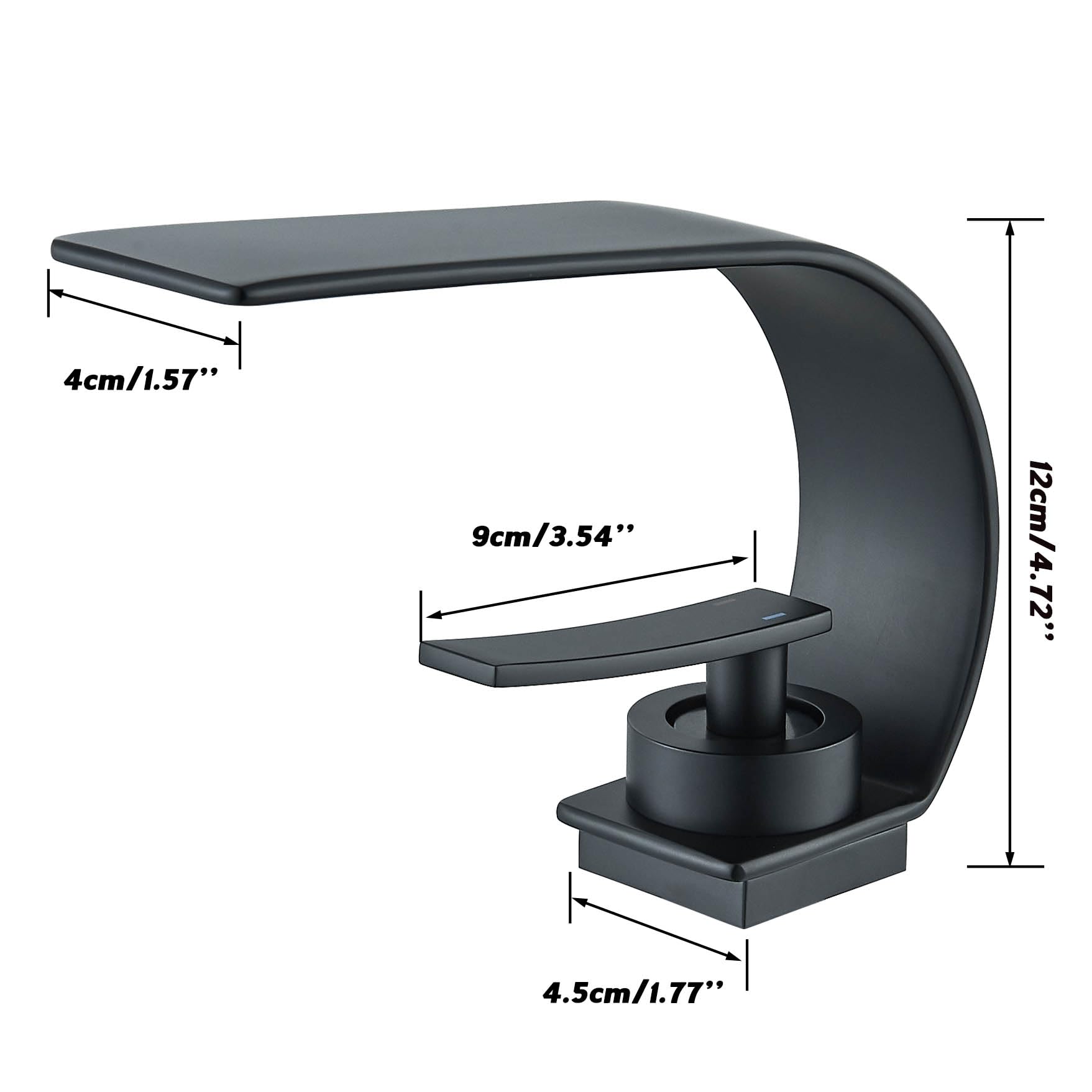 Rubinetto a cascata per bagno in acciaio inox, miscelatore monocomando con acqua calda e fredda, a risparmio energetico, nero