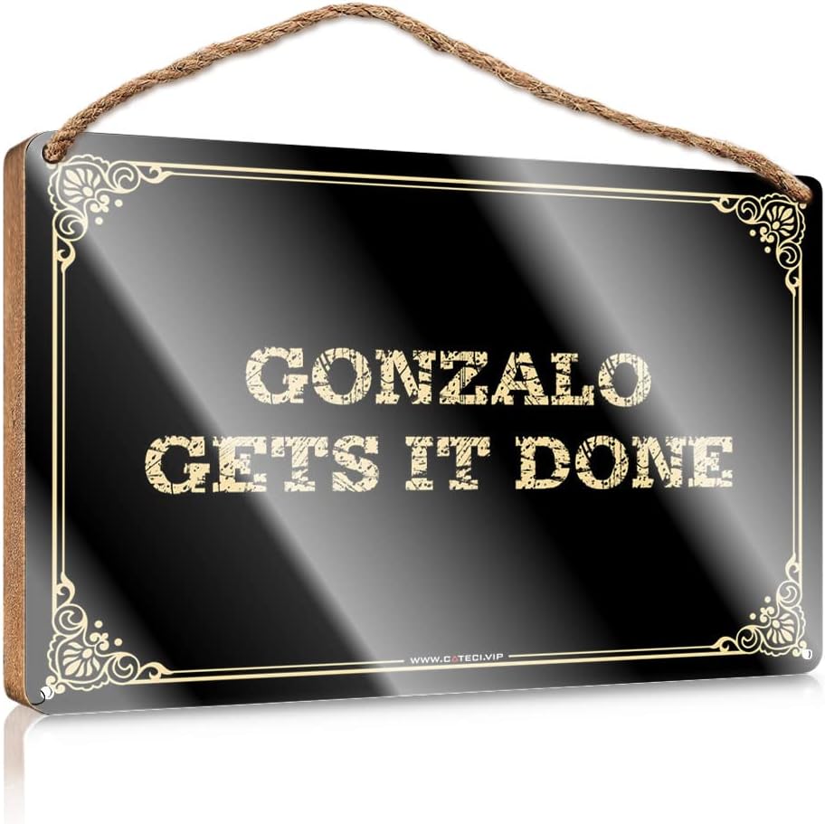 Gonzalo Gets It Done Wood Plaque, with Family Decor Funky Room Decor