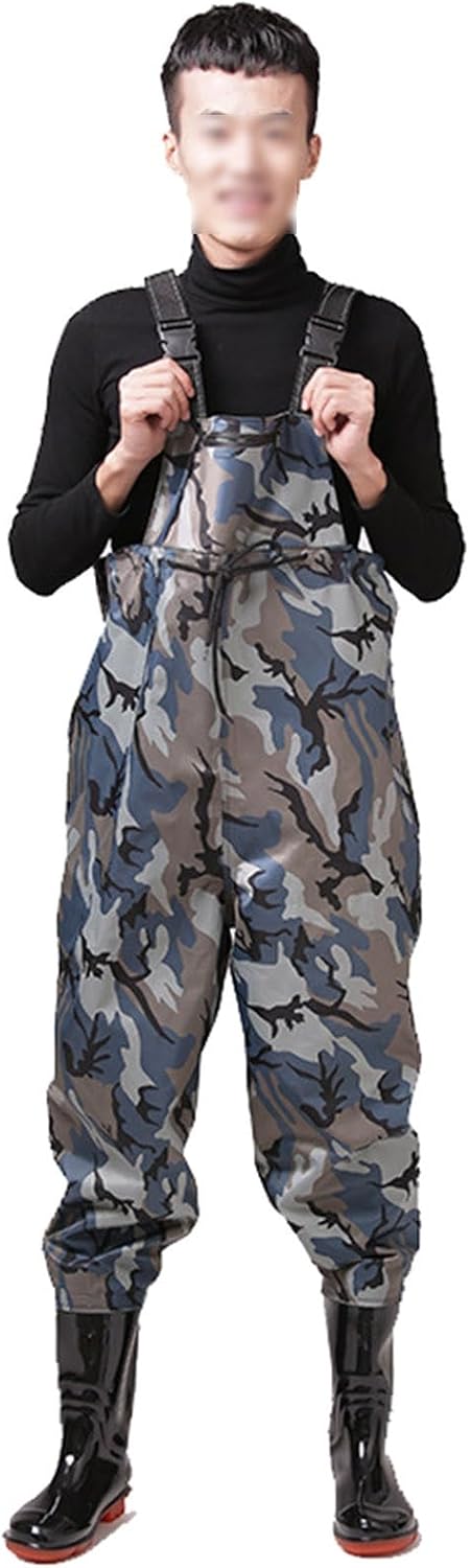 TemkIN Chest Waders – Camo Waders for Men and Women with Boots, 2-ply Nylon/PVC Waterproof Bootfoot Waders for All Water Sports (Size : 47)