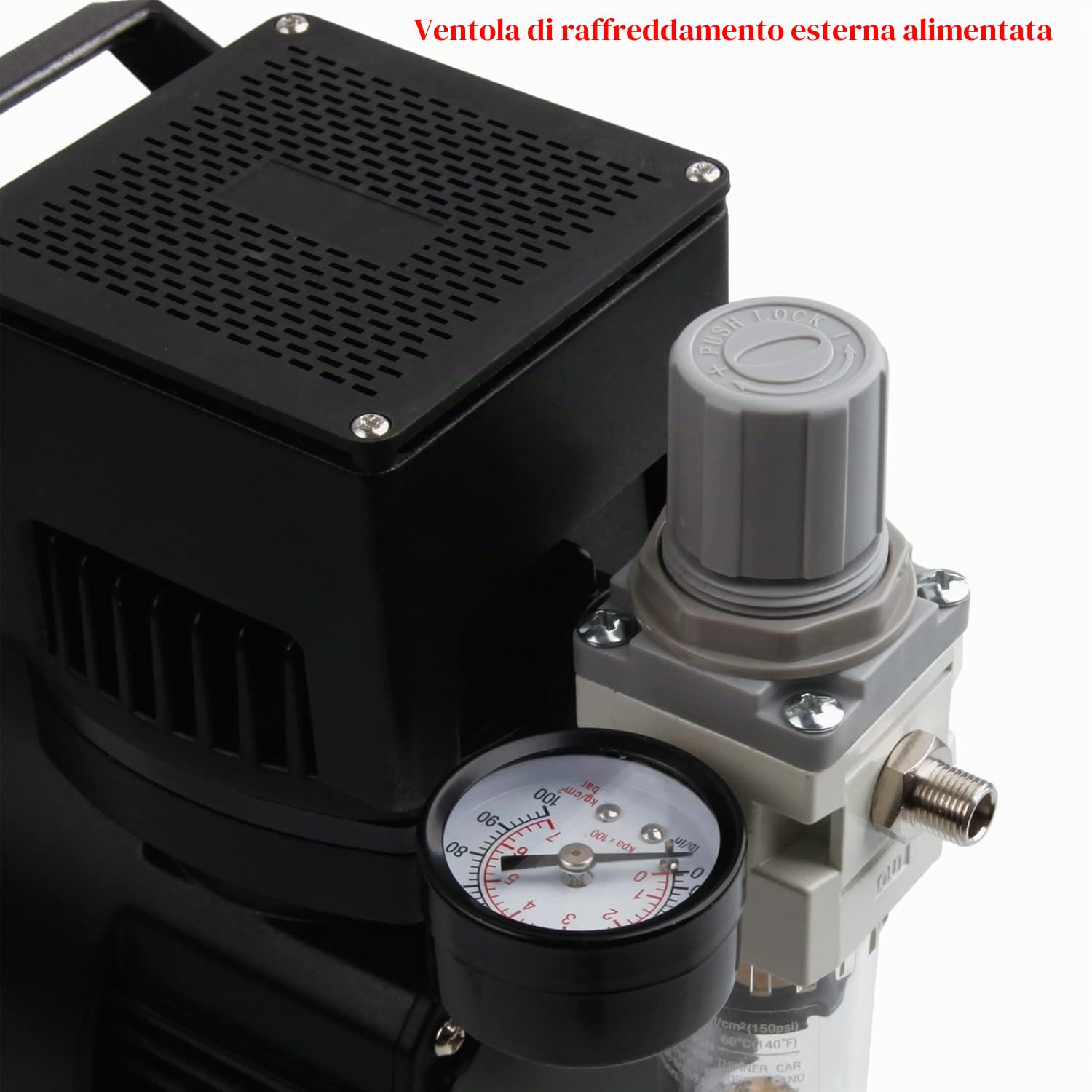 Airgoo Compressore per aerografo Lusso AG-420 con ventola di raffreddamento Super Power per la spruzzatura dell'aerografo