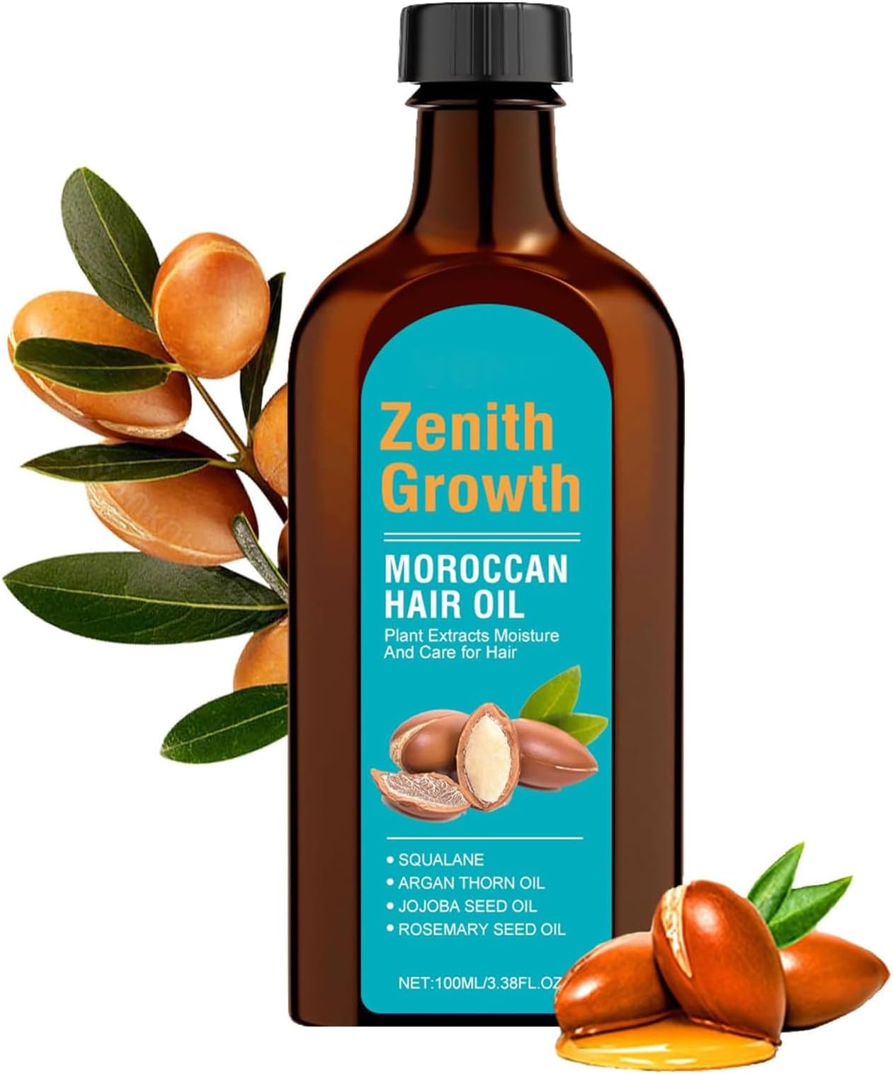 Dymeist Argan Hair Oil, Moisturizing Hair Oil Serum with Argan Oil from Morocco, Argan Oil Hair for Natural Hair Growth, Intensively Nourishing Hair Care Oil for Dry, Brittle Hair (01)