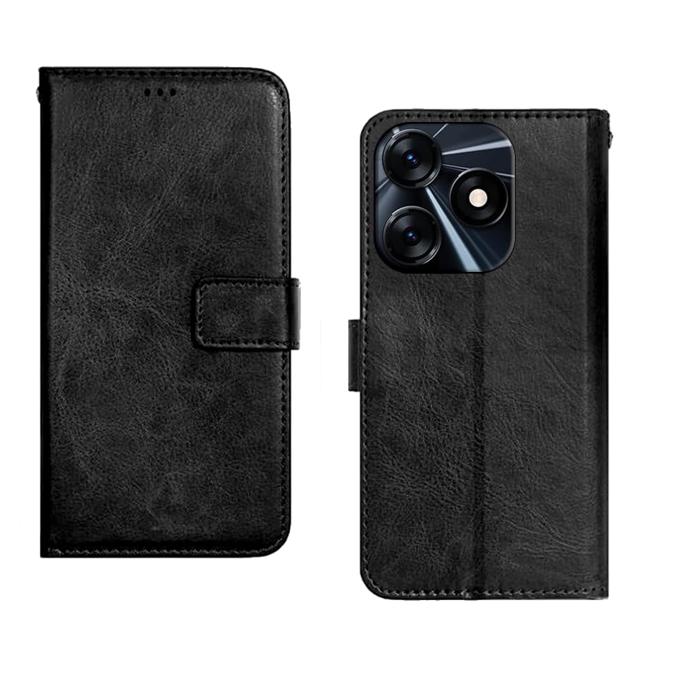 Inktree Tecno Spark 10 5G Flip Case | Premium Leather Finish Flip Cover | with Card Pockets | Wallet Stand |Complete Protection Flip Cover for Tecno Spark 10 5G - Black (B0C3RMT2WZ) Amazon Price History, Amazon Price Tracker