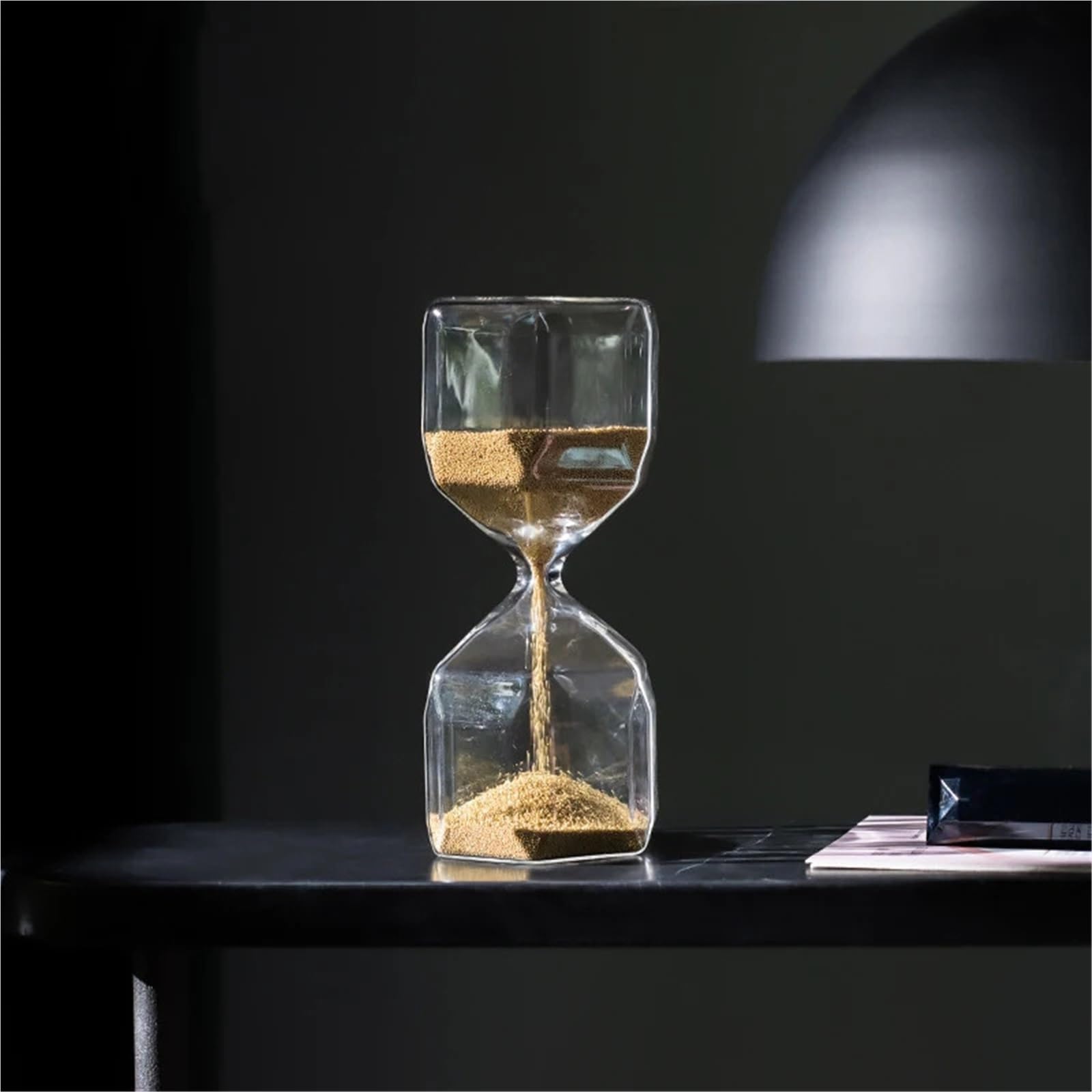 Kreative Tisch Sanduhr Moderne Einfache Haushalts Dekor Wohnzimmer Desktop Glas Ornamente(16 * 7cm)