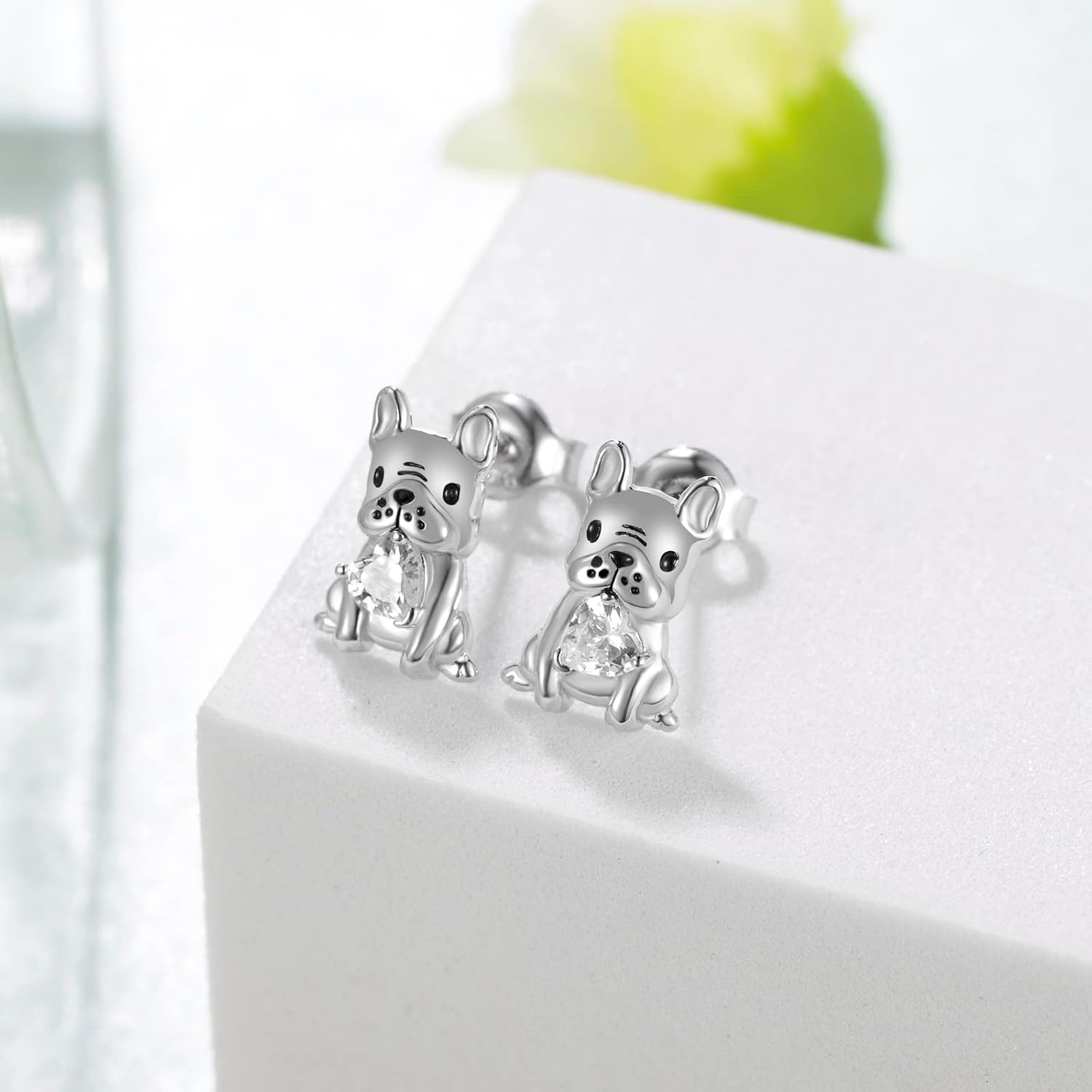 Dog Earrings for Women 925 Sterling Silver French Bulldog Earrings Animal Dog Jewelry Gifts for Daughter Granddaughter Girls Women - Image 2