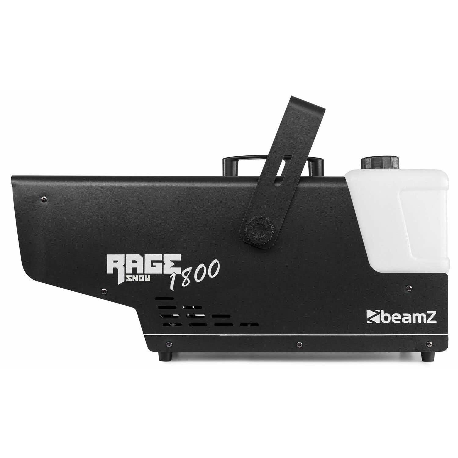 BeamZ RAGE1800SNOW Schneemaschine 1800 Watt Schnee Maschine mit Fernbedienung, Snow Machine, DMX, Timer, mini Schneekanone Garten, Apres Ski Party Gadget, Winter Simulation