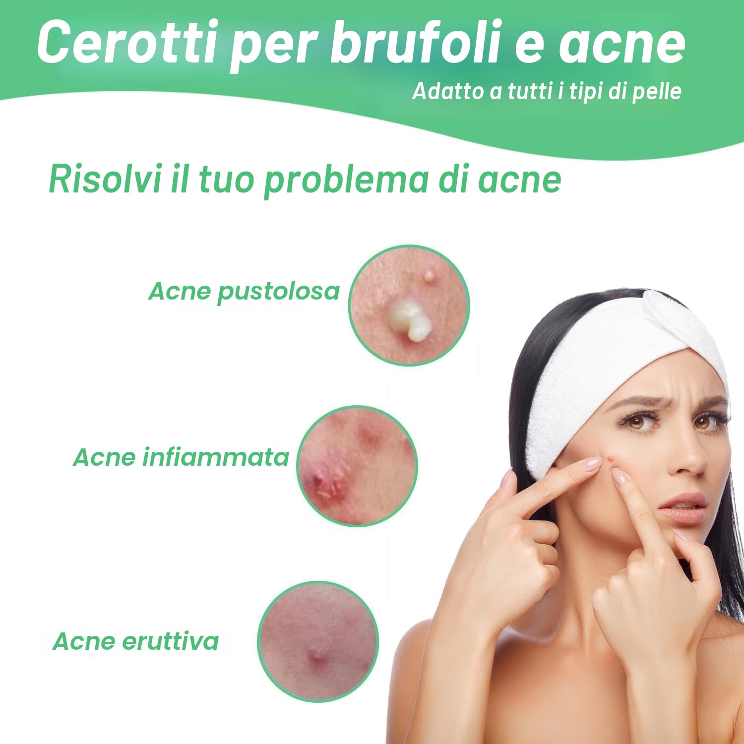 300 Pezzi Patch Brufoli Cerotti Pimple Patch Acne Invisibili Idrocolloide Cerotti Per Brufoli 2-In-1 Giorno e Notte Impermeabili e Traspiranti Pimple Patches