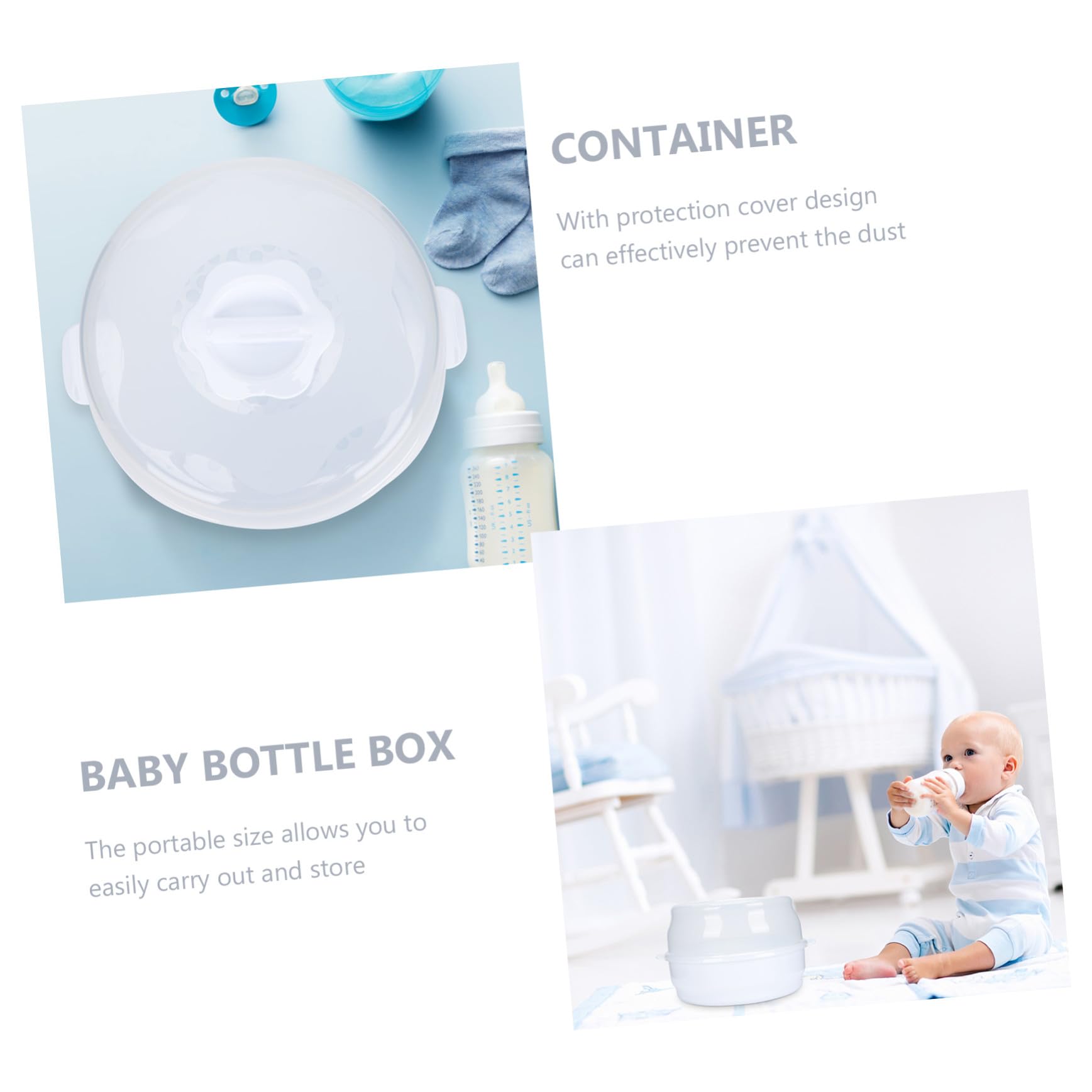 Caja Esterilizadora para Biberones en Microondas Portátil de Pp Blanco