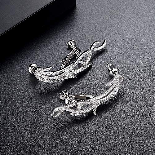 Temico Cz Angel Wings Ear Cuffs Climber Earrings Sweep Up Ear Wrap Pins Crawler Earrings For Women #TOP4